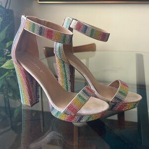 Madden Girl Siren Multicolor Rhinestone Platform High Heels